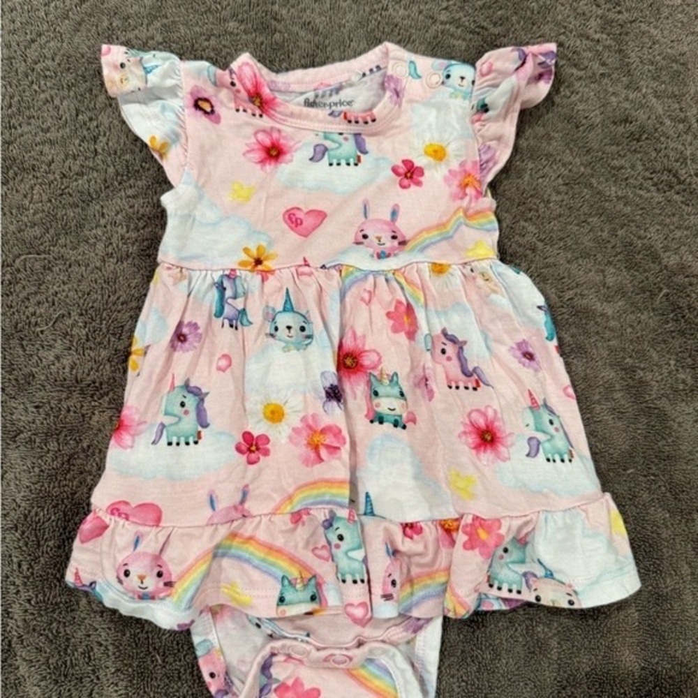 Posh Peanut Pink Unicorn Bodysuit